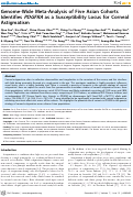 Cover page: Genome-Wide Meta-Analysis of Five Asian Cohorts Identifies PDGFRA as a Susceptibility Locus for Corneal Astigmatism