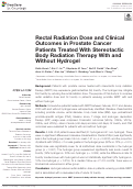 Cover page: Rectal Radiation Dose and Clinical Outcomes in Prostate Cancer Patients Treated With Stereotactic Body Radiation Therapy With and Without Hydrogel