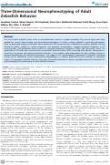 Cover page: Three-Dimensional Neurophenotyping of Adult Zebrafish Behavior