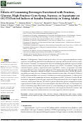 Cover page: Effects of Consuming Beverages Sweetened with Fructose, Glucose, High-Fructose Corn Syrup, Sucrose, or Aspartame on OGTT-Derived Indices of Insulin Sensitivity in Young Adults