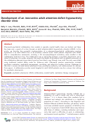 Cover page: Development of an innovative adult attention-deficit hyperactivity disorder clinic