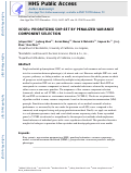 Cover page: VCSEL: PRIORITIZING SNP-SET BY PENALIZED VARIANCE COMPONENT SELECTION.