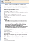 Cover page: Best Single Time Point Correlations With AUC for Cyclosporine and Tacrolimus in HIV-Infected Kidney and Liver Transplant Recipients