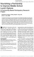 Cover page: Nourishing a Partnership to Improve Middle School Lunch Options: A Community-Based Participatory Research Project