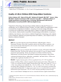 Cover page: Quality of Life in Children With Sturge-Weber Syndrome.