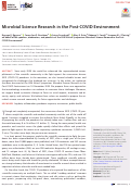 Cover page: Microbial Science Research in the Post-COVID Environment