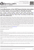 Cover page: Cost-effectiveness of the LIFE Physical Activity Intervention for Older Adults at Increased Risk for Mobility Disability