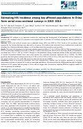 Cover page: Estimating HIV incidence among key affected populations in China from serial cross‐sectional surveys in 2010–2014