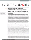 Cover page: Soluble epoxide hydrolase inhibition decreases reperfusion injury after focal cerebral ischemia