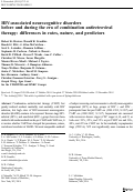 Cover page: HIV-associated neurocognitive disorders before and during the era of combination antiretroviral therapy: differences in rates, nature, and predictors