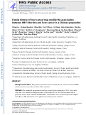 Cover page: Family history of liver cancer may modify the association between HBV infection and liver cancer in a Chinese population