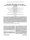 Cover page: Glucose metabolic rate and progression of illness in Alzheimer's disease
