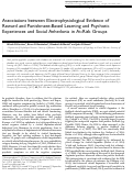 Cover page: Associations between Electrophysiological Evidence of Reward and Punishment-Based Learning and Psychotic Experiences and Social Anhedonia in At-Risk Groups