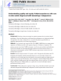 Cover page: Understanding quality and equity: patient experiences with care in older adults diagnosed with hematologic malignancies.