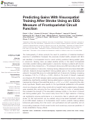 Cover page: Predicting Gains With Visuospatial Training After Stroke Using an EEG Measure of Frontoparietal Circuit Function