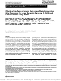 Cover page: What Are Risk Factors for and Outcomes of Late Amputation After Treatment for Lower Extremity Sarcoma: A Childhood Cancer Survivor Study Report.