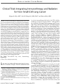 Cover page: Clinical Trials Integrating Immunotherapy and Radiation for Non–Small-Cell Lung Cancer