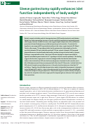 Cover page: Sleeve gastrectomy rapidly enhances islet function independently of body weight