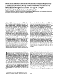 Cover page: Purification and characterization of mammalian integrins expressed by a rat neuronal cell line (PC12): evidence that they function as alpha/beta heterodimeric receptors for laminin and type IV collagen.