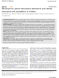 Cover page: Ethnicity/race, parent educational attainment, and obesity associated with prediabetes in children.