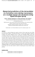 Cover page: Numerical Prediction of the Intracellular ICE Formation Zone during Cryosurgery on a Nodular Basal Cell Carcinoma Using Liquid Nitrogen Spray