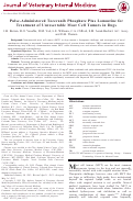 Cover page: Pulse‐Administered Toceranib Phosphate Plus Lomustine for Treatment of Unresectable Mast Cell Tumors in Dogs