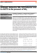Cover page: Strikingly distinctive NH3-SCR behavior over Cu-SSZ-13 in the presence of NO2.