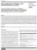 Cover page: Parents Experiences of Racism in the Neonatal Intensive Care Unit.