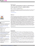 Cover page: The effect of early burn injury on sensitivity to future painful stimuli in dairy heifers