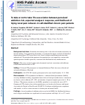 Cover page: To take or not to take: the association between perceived addiction risk, expected analgesic response and likelihood of trying novel pain relievers in self‐identified chronic pain patients