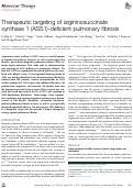 Cover page: Therapeutic targeting of argininosuccinate synthase 1 (ASS1)-deficient pulmonary fibrosis