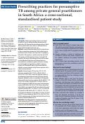 Cover page: Prescribing practices for presumptive TB among private general practitioners in South Africa: a cross-sectional, standardised patient study