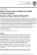 Cover page: Mouse-based genetic modeling and analysis of Down syndrome.