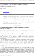 Cover page: Sociocultural Theory and a Pragma-linguistic Pedagogical Intervention