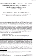 Cover page: The Contribution of the Circadian Gene Bmal1 to Female Fertility and the Generation of the Preovulatory Luteinizing Hormone Surge