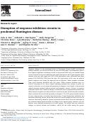 Cover page: Disruption of response inhibition circuits in prodromal Huntington disease
