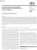 Cover page: Prenatal Origins of Neurological Development