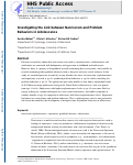 Cover page: Investigating the link between narcissism and problem behaviors in adolescence