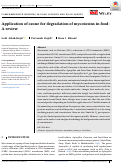 Cover page: Application of ozone for degradation of mycotoxins in food: A review