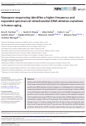 Cover page: Nanopore sequencing identifies a higher frequency and expanded spectrum of mitochondrial DNA deletion mutations in human aging