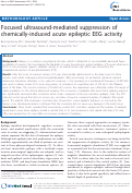 Cover page: Focused ultrasound-mediated suppression of chemically-induced acute epileptic EEG activity