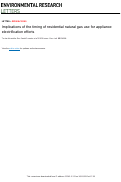 Cover page: Implications of the timing of residential natural gas use for appliance electrification efforts