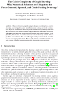 Cover page: The Galois Complexity of Graph Drawing: Why Numerical Solutions Are Ubiquitous for Force-Directed, Spectral, and Circle Packing Drawings