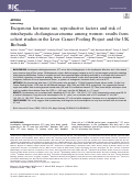 Cover page: Exogenous hormone use, reproductive factors and risk of intrahepatic cholangiocarcinoma among women: results from cohort studies in the Liver Cancer Pooling Project and the UK Biobank