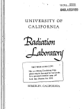 Cover page: SOME NOTES ON RADIOCHEMICAL SEPARATION METHODS