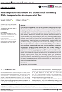Cover page: Heat-responsive microRNAs and phased small interfering RNAs in reproductive development of flax.