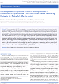 Cover page: Developmental exposure to silver nanoparticles at environmentally relevant concentrations alters swimming behavior in zebrafish (Danio rerio)