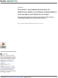 Cover page: Correction: Incomplete dominance of deleterious alleles contributes substantially to trait variation and heterosis in maize