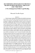 Cover page: Securitizing Innovation to Protect Trade Secrets Between  “the East” and “the West”: A Neo-Schumpeterian Public Legal Reading