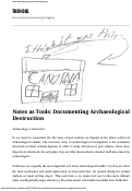 Cover page: Notes as Tools: Documenting ArchaeologicalDestruction